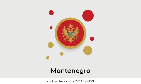 Montenegro Flaggenblase kreisrund um die Form Symbol bunte Vektorgrafik
