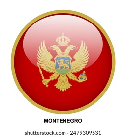 MONTENEGRO flag button on white background