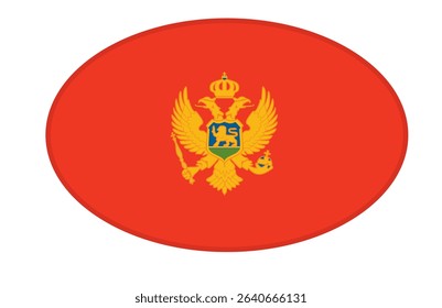 Montenegro flag ellipse shaped. vector	
