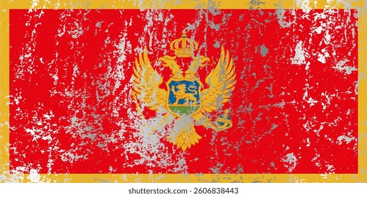 Montenegro flag with grunge effect.