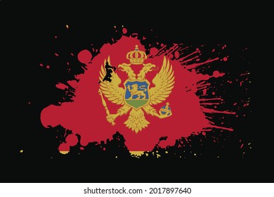 Montenegro Flag With Grunge Effect Design. It will be used t-shirt graphics, print, poster and Background.