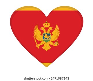 Montenegro flag heart shaped. vector
