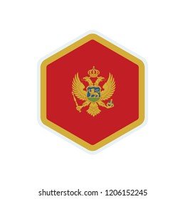 Montenegro flag. Montenegro hexagon flag