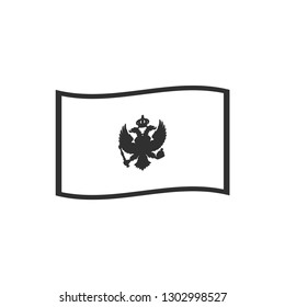 Montenegro flag icon in black outline flat design. Independence day or National day holiday concept.
