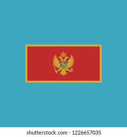Montenegro flag icon in flat design. Independence day or National day holiday concept.