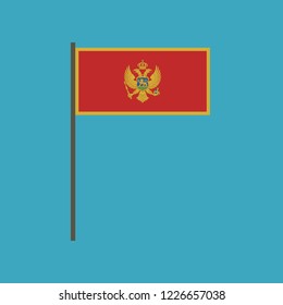 Montenegro flag icon in flat design. Independence day or National day holiday concept.