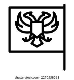Montenegro flag icon outline vector. Map travel. Balkan coast