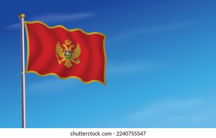 Montenegro Flag for Independence Day Background  Vector Illustration