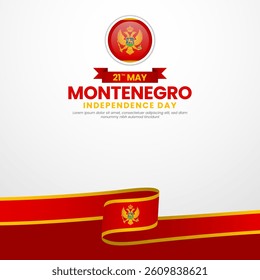 Montenegro flag for montenegro independence day banner background with waving ribbon flag