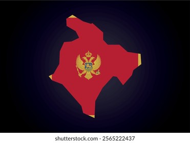Montenegro flag and map vector.