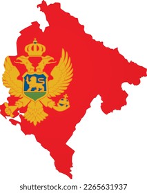 Montenegro flag map. vector illustration