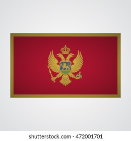 Montenegro flag on a gray background. Vector illustration