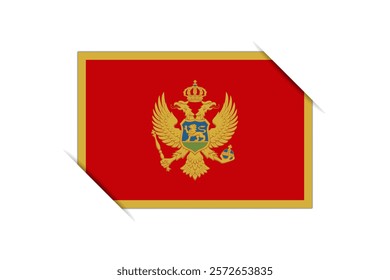 Montenegro flag - rectangle colorful flag representing a country cultural identity and heritage. The essence of national pride and unity. Attached by the corners in a paper album