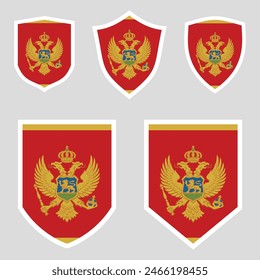 Montenegro Flag Set in Shield Frame