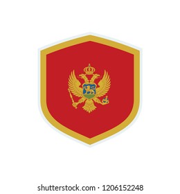 Montenegro flag. Montenegro shield flag