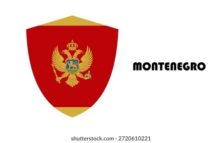 Bandera de Montenegro en forma de escudo (insignia)