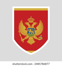 Marco con forma de escudo de bandera de Montenegro