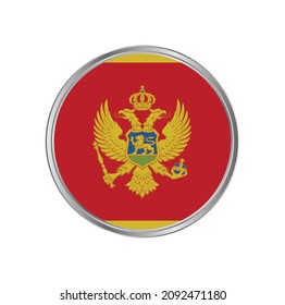 Bandera de Montenegro con diseño vectorial de marco plateado