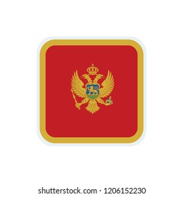 Montenegro flag. Montenegro square flag