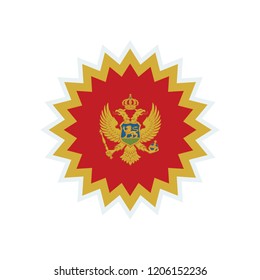 Montenegro flag. Montenegro star flag