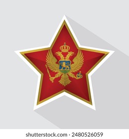 Montenegro Flag Star Shape Icon