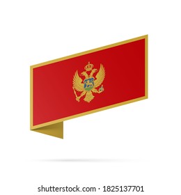 Montenegro Flaggenstaatsymbol einzeln auf nationalem Hintergrund. Grußkarte Nationaler Unabhängigkeitstag der Republik Montenegro. Illustrationsbanner mit realistischer Staatsflagge.