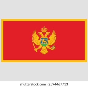 Montenegro Flag Vector Design, Montenegro Country Flag