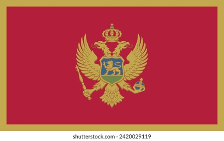 Ilustración del material de diseño del vector de bandera de Montenegro
