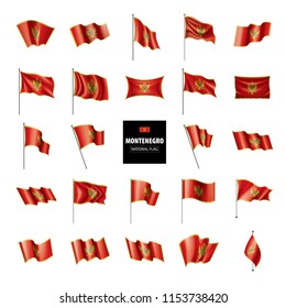montenegro flag, vector illustration on a white background