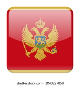 Montenegro Flag Vector Square Icon - Illustration