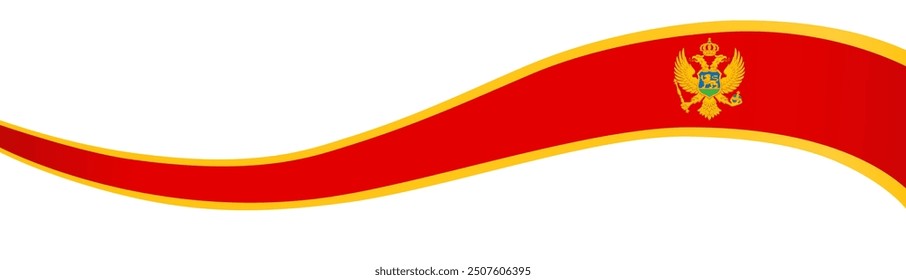 Montenegro flag wave isolated on png or transparent background vector illustration.