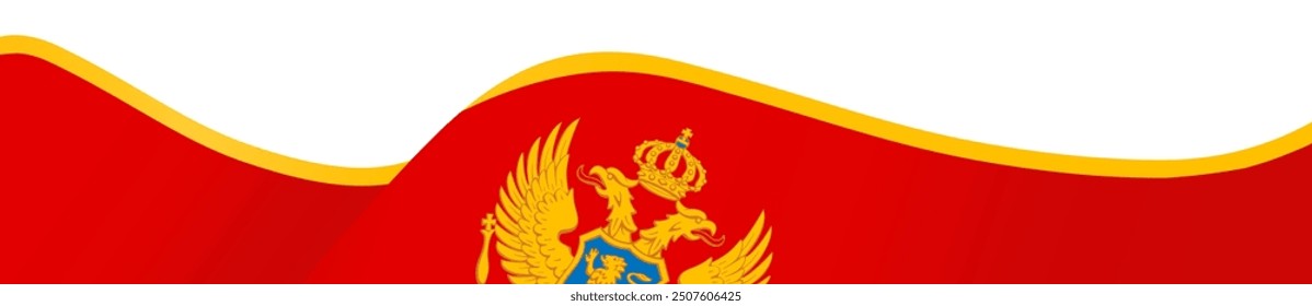 Montenegro flag wave isolated on png or transparent background vector illustration.