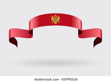 Montenegro flag wavy abstract background. Vector illustration.