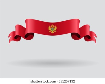 Montenegro flag wavy abstract background. Vector illustration.