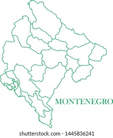 Montenegro green line map vector
