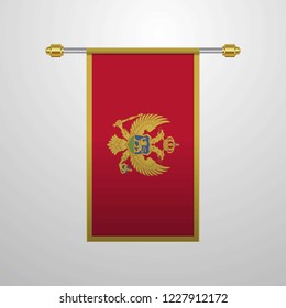 Montenegro hanging Flag