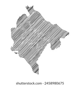 Montenegro Islands thread map line vector illustration