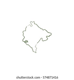 Montenegro line map. Vector icon.