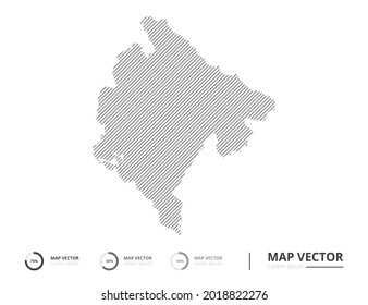 Montenegro Karte abstrakte Linie grau auf weißem Hintergrund, Vektorgrafik für die Präsentation. Kreatives Konzept für Infografik.