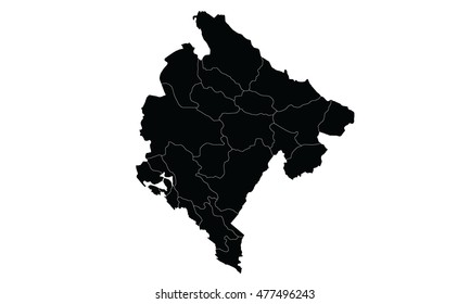 Montenegro map black color