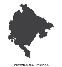 Montenegro map in black on a white background. Vector illustration