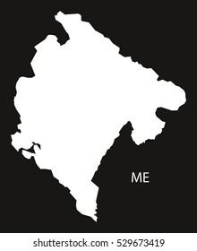 Montenegro Map black white
