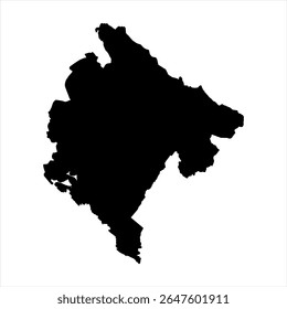 Montenegro Map - black World Map International vector template with High detailed isolated on white background - Vector