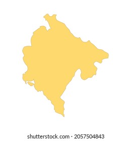 Montenegro map color line element. Border of the country. UI UX GUI design element. Editable stroke.
