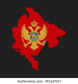 Montenegro - map and flag