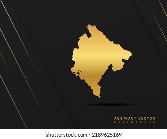Mapa de Montenegro del estilo de gradiente dorado vector Ilustración.