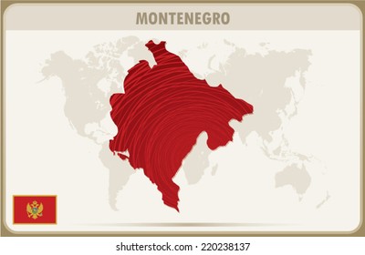 MONTENEGRO map graphic, Vector.