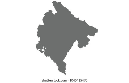 Montenegro Map Gray Color