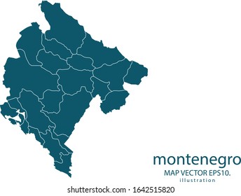Montenegro map High Detailed on white background. Abstract design vector illustration eps 10
