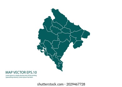 Montenegro map High Detailed on white background. Abstract design vector illustration eps 10